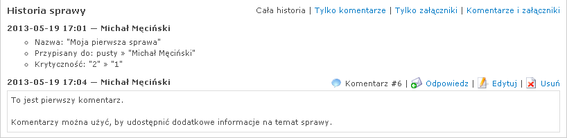 Historia sprawy z komentarzem