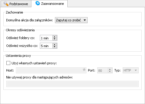 Ustawienia zaawansowane