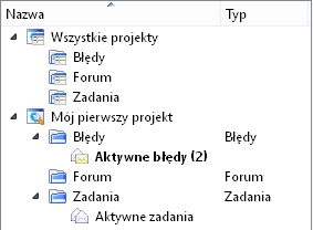 Drzewo z aktywnymi alertami